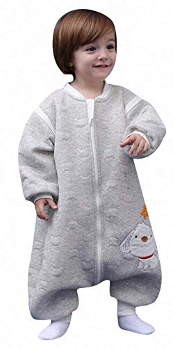 baby Schläfsack winter kinderSchlafsack,Hund mit Füßen Baumwolle Junge Mädchen unisex ganzjahres Schlafanzug .Neugeborene pyjama/overall/Strampler (B, 100cm/ 3-4Jahre)