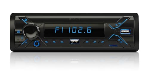 ELGAUS ES-MP895M, universelles 1 DIN Autoradio mit 2 USB Slots, MP3, RDS, ID3, RGB, AUX, SD Kartenslot, Freisprechfunktion, Fernbedienung