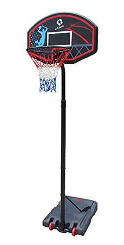 L.A. Sports Basketballkorb, (Set, 3 St., Komplett-Set mit Basketballkorb, Netz und Ständer), mit Transportrollen, stabile pulverbeschichtete Metallrohre