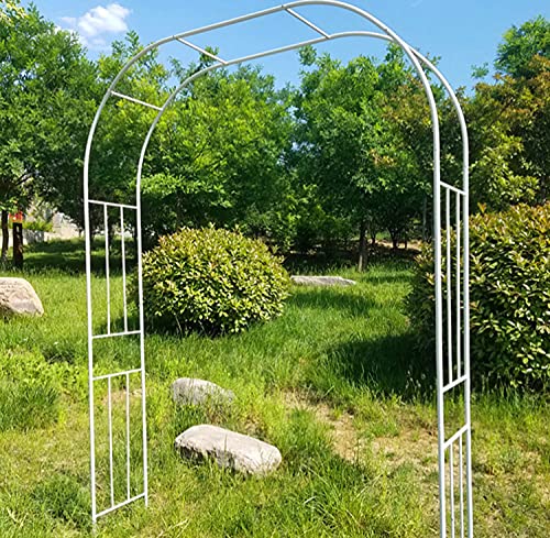 GEHPYYDS Gartenbogen Rankhilfe Rankgitter,Hochleistungs Metall Rosenbogen, Hochzeitsbogen,Für Verschiedene Kletterpflanzen, Garten Hinterhof Torbogen Dekoration Im Freien,White-240x240cm/94″×94″