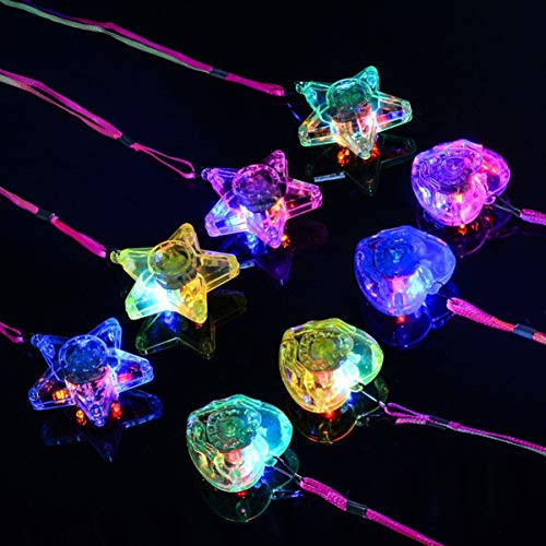 Toyvian 8 x leuchtende Halskette mit herzförmigem LED-Anhänger für Kinder, Hochzeit, Geburtstag, Party, Gastgeschenke, Spielzeug