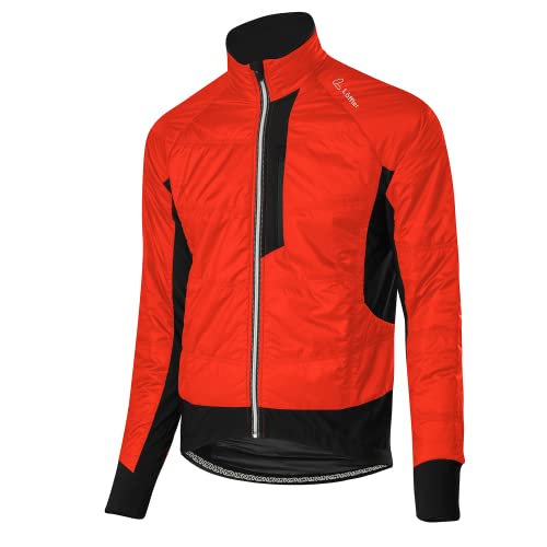 LÖFFLER M Bike ISO-Jacket Primaloft Mix Rot, Herren Primaloft Windbreaker, Größe 54 - Farbe Fiesta