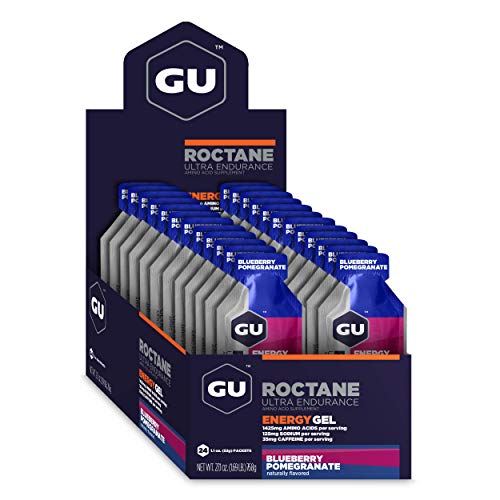GU Roctane Ultra Endurance Energy Gel, Blueberry Pomegranate (Blaubeer Granatapfel), Box mit 24 x 32 g