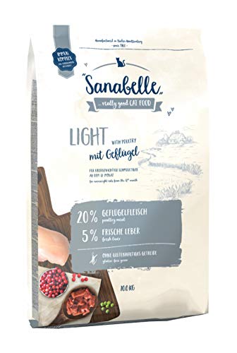 Sanabelle Light | Katzentrockenfutter mit vermindertem Energiergehalt für übergewichtige Katzen, 1er Pack (1 x 10000 g)