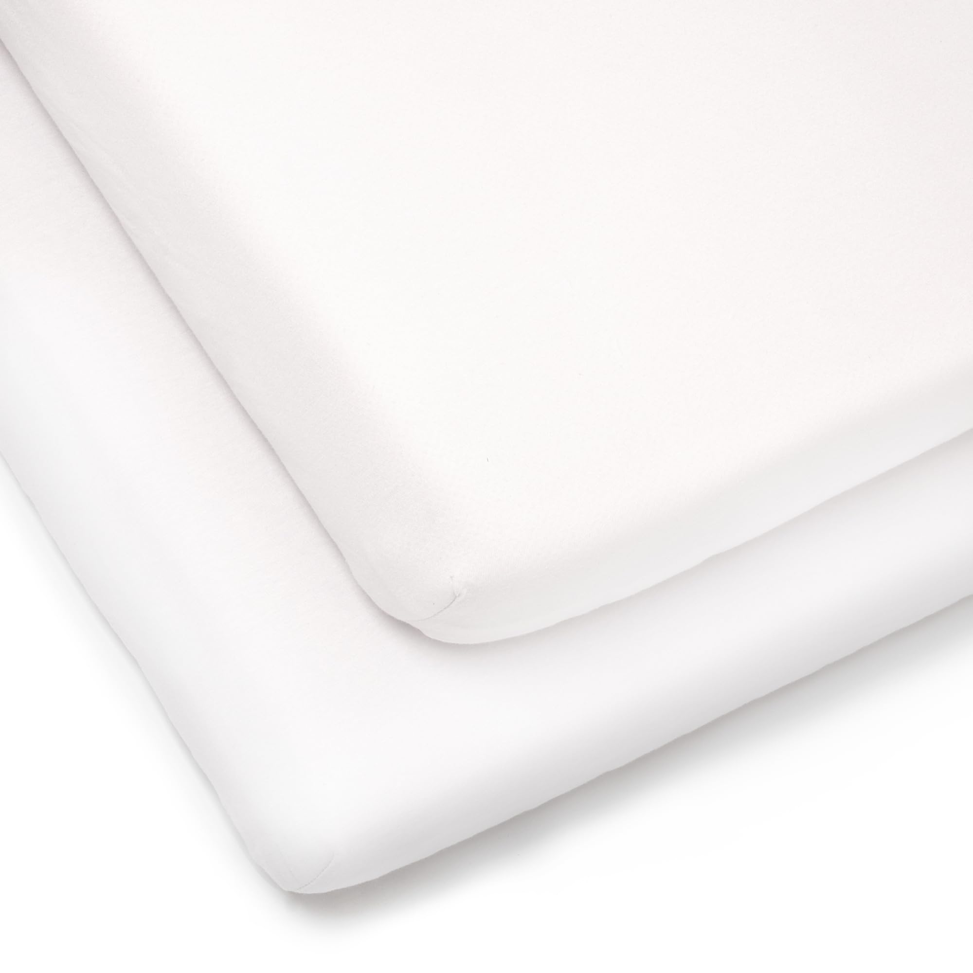 Clair de Lune Pram/ Crib Cotton Jersey Fitted Sheets (Pack of 2, White)