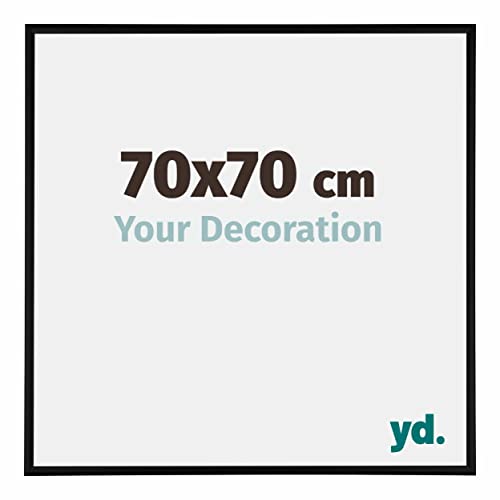 yd. Your Decoration - 70x70 cm - Bilderrahmen von Aluminium mit Acrylglas - Ausgezeichneter Qualität - Schwarz Matt - Antireflex - Fotorahmen - Kent.