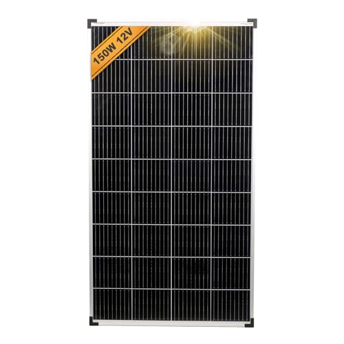 Enjoysolar Mono 150 W 12V Monokristallines Solarpanel Solarmodul Photovoltaikmodul ideal für Wohnmobil, Gartenhäuse, Boot