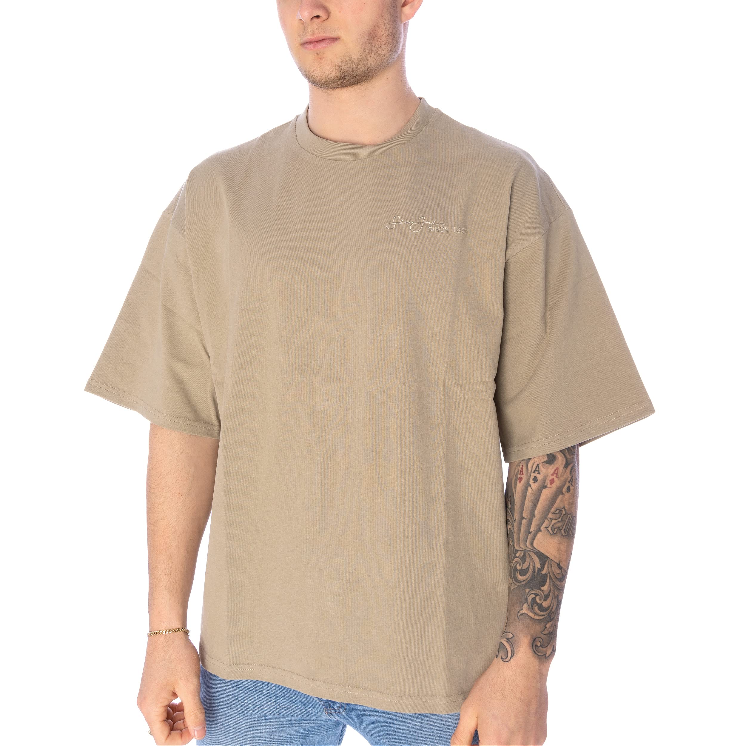 Sean John Logo Backprint T-Shirt Herren Shirt Sand M