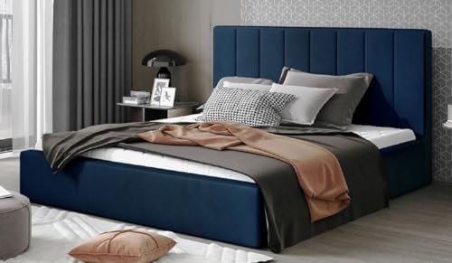 Casa Padrino Luxus Doppelbett mit Matratze Blau - Verschiedene Größen, Grösse:180 x 200 cm