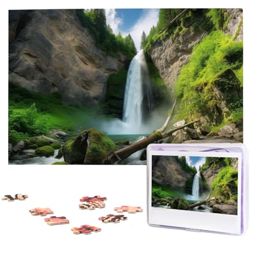 Wasserfall-Ansicht-Puzzles, 1000 Teile, personalisierte Puzzles, Fotos, Puzzle für Familie, Bildpuzzle für Erwachsene, Hochzeit, Geburtstag (74,9 x 50 cm)