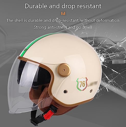 Offener Bluetooth-Helm 3/4-Motorradhelm Mit Integriertem Drop-Down-Visier Jet-Helm Integrierter Lautsprecher Und Mikrofon Passend Für Motorrad Cruiser Chopper DOT/ECE-Geprüft 10,L(58-59CM)