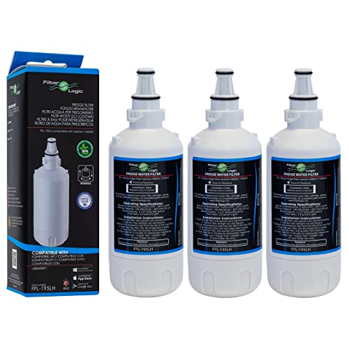 FilterLogic FFL-195LH | 3er Pack Wasserfilter ersetzt Liebherr 7440002 , 9881227, CBNes6256 Kühlschrankfilter Filterpatrone