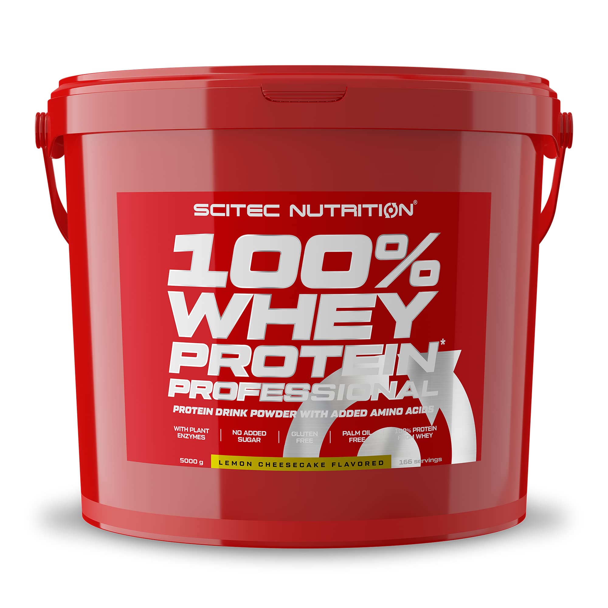 Scitec Nutrition 100% Whey Protein Professional - Angereichert mit zusätzlichen Aminosäuren und Verdauungsenzymen - Glutenfrei - Palmölfrei, 5 kg, Zitronen Käsekuchen