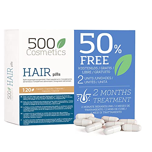 500Cosmetics Hair- Natürliche Kapseln zur Vorbeugung und Verhinderung von Haarausfall mit L-Cystein und Zink – Verbessert den Hautzustand des Kopfes und liefert Nährstoffe – Für Mann und Frau (2)