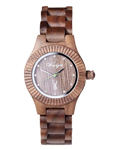 Waidzeit GA03 Premium Gams Uhr Damenuhr Holz Holz Analog Braun