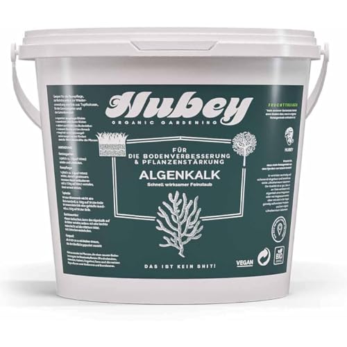 HUBEY Algenkalk 5 kg - Stark gegen Buchsbaumzünsler - Bio Gartenkalk für gesunde Pflanzen u. saftiges Gemüse - Natürlicher Bodenaktivator