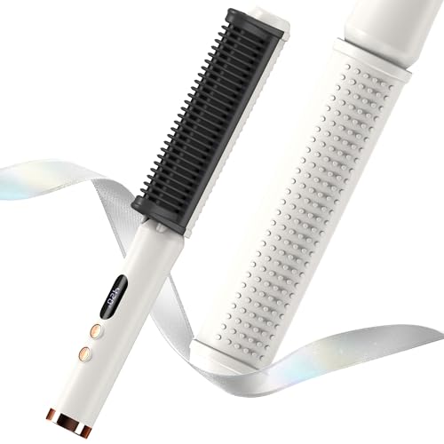 Glättbürste Haarglätter Bürste, Negativ Ionen Haarglättungs Kamm Bürste, elektrische Heißbürste, schnelles Aufheizen,10 Temperaturstufen Abschaltautomatik, Anti-Verbrühung LED-Bildschirm, Geschenk