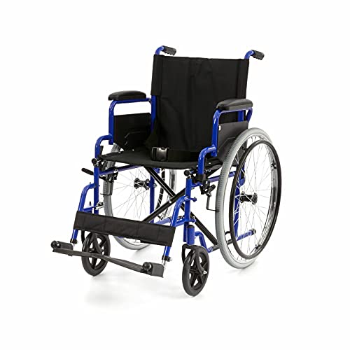 Manueller Rollstuhl "Dynamic" Sitzbreite 46 cm Falt-Rollstuhl faltbar von Romed (blau)