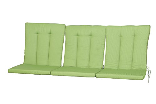 MBM Sitz- und Rückenkissen für 3-Sitzer Bank Romeo in hellem Grün, hochwertige Auflage für Sitzfläche aus Textil, 102 x 54 cm, 3-teilig, Kissendicke von 4 cm, hoher Sitzkomfort, strapazierfähig