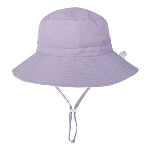 GL SUIT Sommer Kinder Kinder-Hüte mit UV-Schutz Wide Brim UPF 50+ Strand-Hut Fischer-Hut-Wannen-Hut für Babys Kleinkind-Jungen-Mädchen-6 Monate- 8 Jahre,Lila,S（46~50cm）