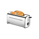 UNOLD 38366 Toaster 4er Retro, 1500 W, 2-Scheiben-Doppel-Langschlitz-Toaster für 4 Toastscheiben, Edelstahl, 4 Funktionen, 7 Röstgrade, entnehmbare Krümelschublade, mit abnehmbarem Brötchenaufsatz