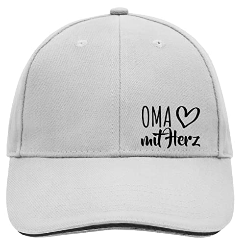 huuraa Cappy Mütze Oma mit Herz Unisex Kappe Dark Grey/White mit Motiv für die tollsten Menschen Geschenk Idee für Freunde und Familie