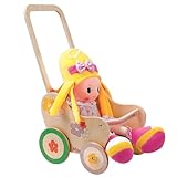 Dida - Der Puppenbuggy Aus Holz Dekoration Blume Ist EIN Holzpuppenwagen Für Kleinkinder Nützlich Auch Als Lauflern Wagen