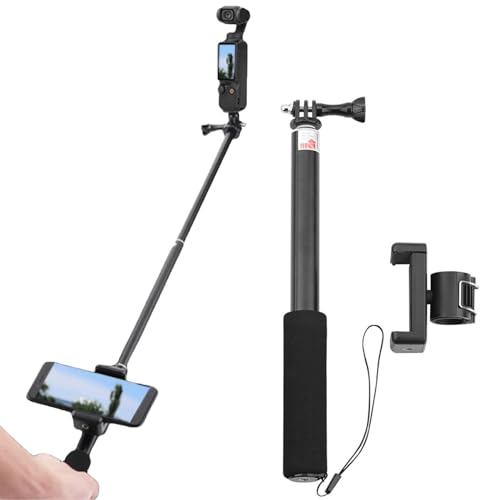 Fenmaru Selfie Stick Verlängerung Stange Zubehör Handyhalterung Clip Kompatibel mit GoPro Hero 10/9/DJI Osmo Pocket 3 Action Kamera