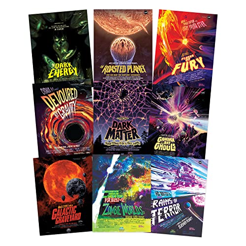 NASA Galaxy of Horrors English Version Space Movie Poster Wall Art Pack of 9