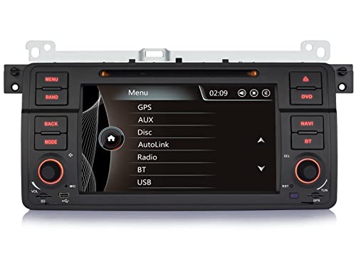 iFreGo Autoradio, 7 Zoll 1 Din Radio Kompatibel Für BMW 3er E46, Autoradio mit Bluetooth,AM / FM Radio Unterstützt DVD/CD, ,Navigation,DAB,Lenkradsteuerung,Ruckfahrkamera, CarPlay,inklusive GPS Karte