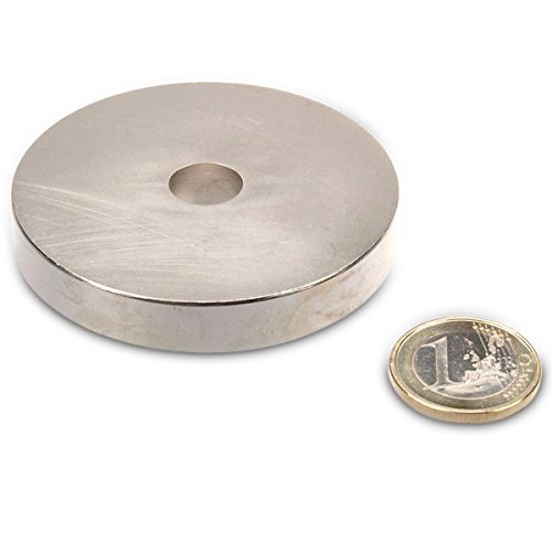 Ringmagnet Ø 63,5 x 12,0 x 10,0 mm (magnets4you) - Magnetring aus N38H Nickel - hält 39 kg, Neodym Supermagnet Powermagnet Haftmagnet