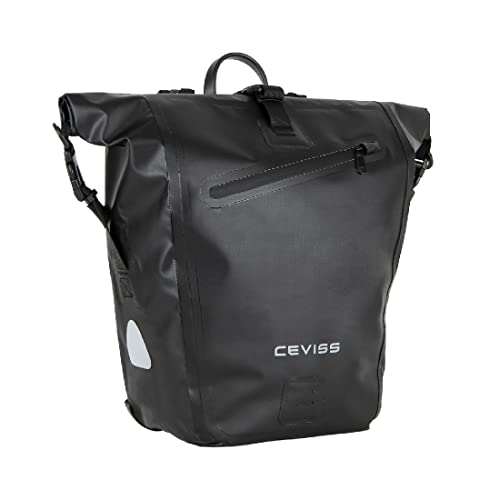 Fahrradtasche schwarz Packtasche 25 L Gepäckträgertasche Wasserdicht Schnellverschluss