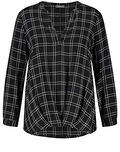 Samoon Damen 360205-21350 Bluse, Mehrfarbig (Black Gemustert 1102), (Herstellergröße: 44)