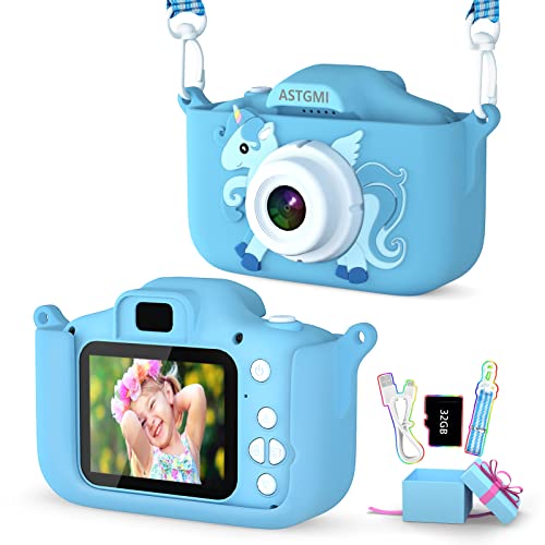 ASTGMI Digitalkamera für Kinder, 1080P 2,0 Zoll HD Selfie Video Kinderkamera, ideale Geschenke für Jungen Mädchen von 3-10 Jahren