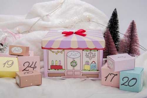 BadeFee Beauty Adventskalender 2023, 24 Kosmetik Geschenke für Frauen Teenager Mädchen mit Wellness Badezusätzen und Körperpflege Produkten