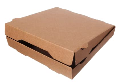 Blanc HYGIENIC Pizzakarton – Pizzaschachteln kompostierbar und fettresistent, quadratische, unbeschichtete und unbedruckte Kartons, Natur Braun, 36 x 36 cm, 100 Stück
