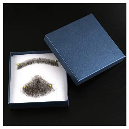 XPIT Fake Beard Hand Made 100 Prozent Echthaar-Spitze-bequeme unsichtbare Haar-Schnurrbart for Männer (Color : HX 03)
