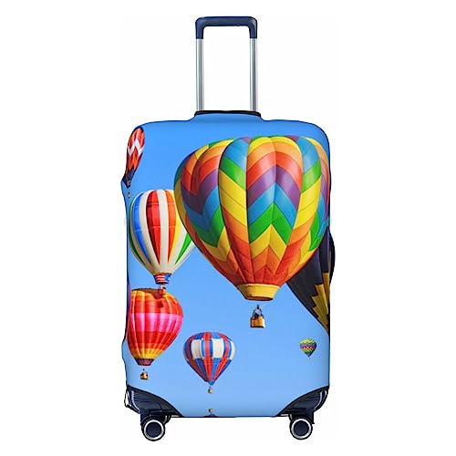 OPSREY Heißluftballon-Druck-Gepäckabdeckung, Koffer-Abdeckung, elastisch, waschbar, Koffer-Schutz für 21-32 Zoll, Schwarz , M