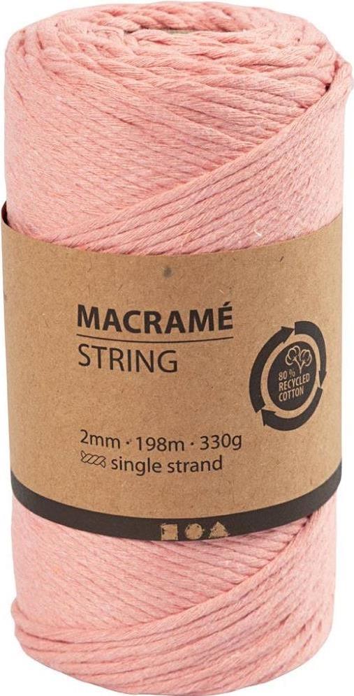 Creativ Company 977557 - Makramee - Rose - Recycelte(s) Baumwolle/Polyester - 198 m - 2 mm - 2 mm (977557)