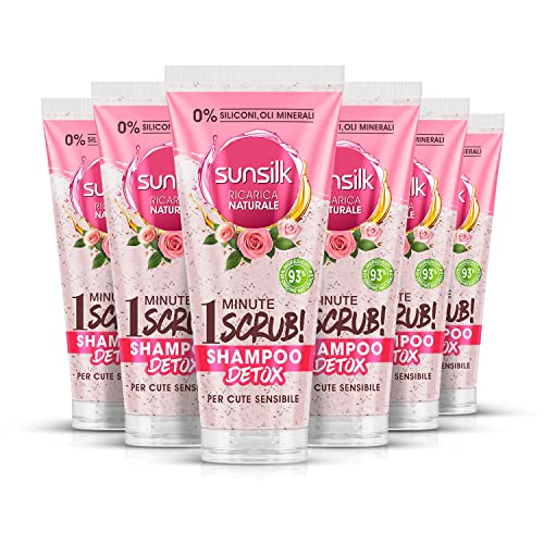 SUNSILK Detox 1 Minute Scrub Shampoo für empfindliche Haut, 200 ml