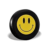 Vbnbvn Reserveradabdeckung Smile Polyester Universal Waterproof Sunscreen Wheel Covers for Jeep, Trailer, RV, SUV, Truck and Many Vehicles 14" 15" 16" 17"