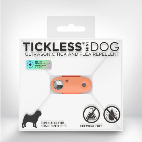 Tickless Mini Dog - chemikalienfreies, natürliches Floh- und Zeckenschutzmittel mit Ultraschall für Hunde - Heißer Pfirsich
