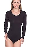 Skiny Damen Skiny Damen Langarm Cotton Bodies Formender Body, Schwarz, 38 EU