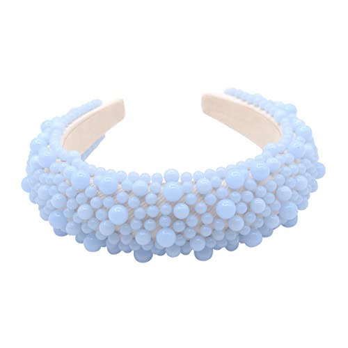 Perlen-Design-Stirnband, Perlen-Stirnband, gedrehter Kreuzknoten, kreativer Kopfschmuck, blaue Stirnbänder for Frauen, Braut-Haarschmuck, Mädchen, Perlen-Stirnbänder/461