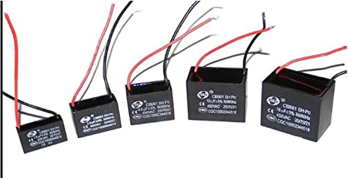 Kondensator-Kit 10PCS CBB61 Startkapazität AC 450V 1uF -4uf, Drahtanschluss Deckenventilator elektronischer Starter Betriebskondensatorkondensatoren Passive Components (Color : 1.5uf, Size : Other)