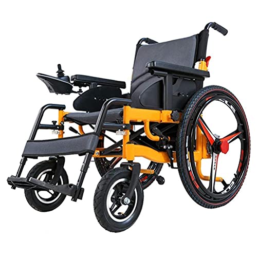 SLRMKK Leichter elektrischer Rollstuhl, offen/schnell zusammenklappbar, Mobilitätshilfe, leistungsstarker Dual-Motor, sicher und einfach zu fahren, für behinderte / ältere Menschen Flugzeugreisen