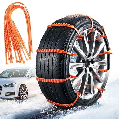 Auto Reifen Schneekette Anti Rutsch, Universal Snow Chains for Car Tires, Car Tire Snow Chains Zip Tie - Reliable All-weather Traction and Grip - Easy to Install, Reusable, and Versatile (20 Pcs)