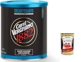 3x Caffè Vergnano 1882 Caffè decaffeinato in dose, 100% Arabica entkoffeinierter Kaffee, gemahlen 250g + Italian Gourmet polpa 400g