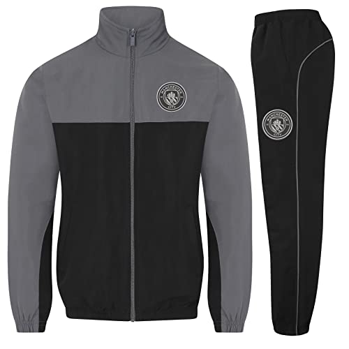 Manchester City FC - Herren Trainingsanzug - Jacke & Hose - Offizielles Merchandise - Geschenk für Fußballfans - Grau - XL