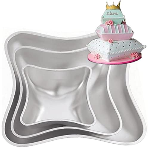 TOSSPER 1set Kissen Form Aluminium-Kuchen-Form, Kuchen-Kuchen-Muffin-backen-Werkzeug Nonstick Hitzebeständige Küchenzubehör